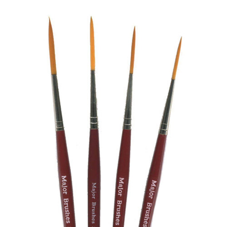 Major Brushes Rigger Paint Brush Set of 4 Sizes Etsy