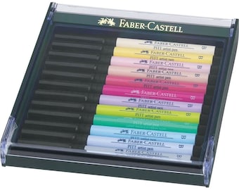 Faber-Castell Pitt Artist Brush Pens Pastel Set Plastic Case 12pc