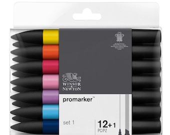 Winsor & Newton Promarker Twin Tip Graphic Marker 12+1 Sets