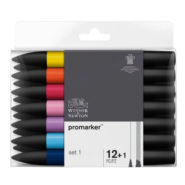 Winsor & Newton Promarker Twin Tip Graphic Marker 12+1 Sets