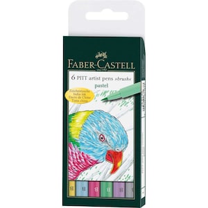 Faber Castell Pitt Artist Brush Pens Pastel Set of 6