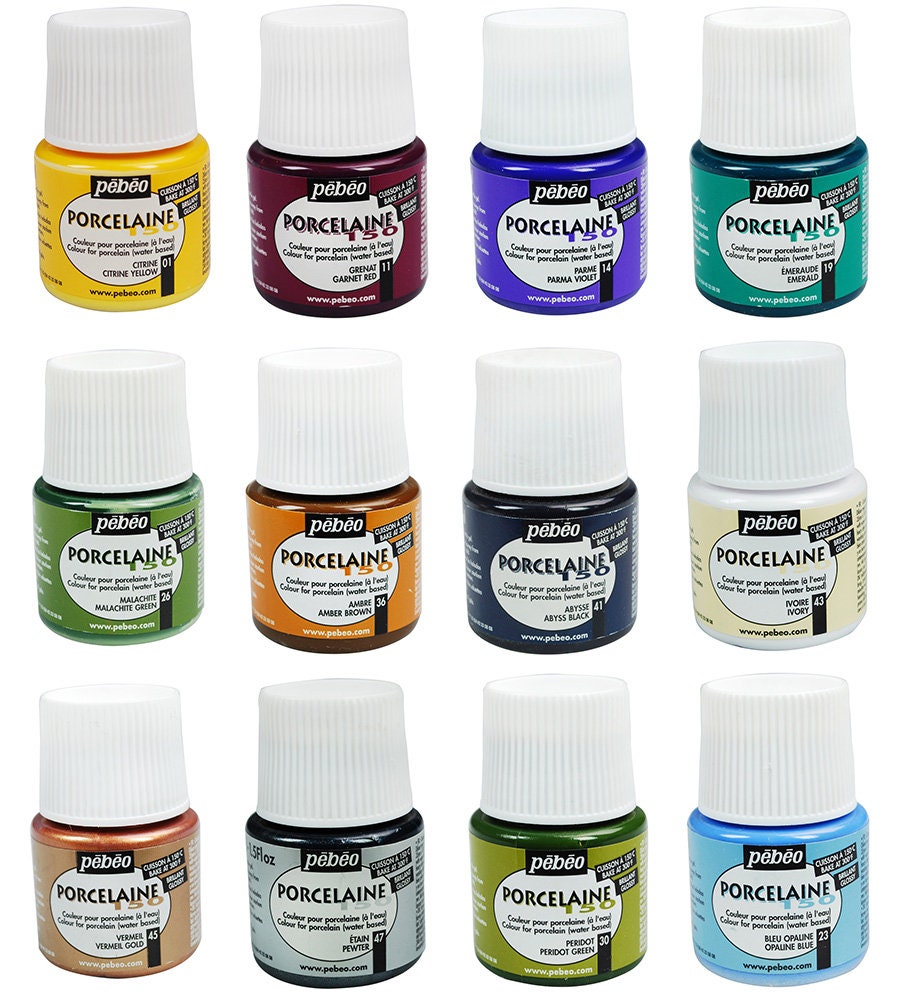 Pebeo PORCELAINE 150 Oven Fix Permanent Ceramic Paint 45ml Pots