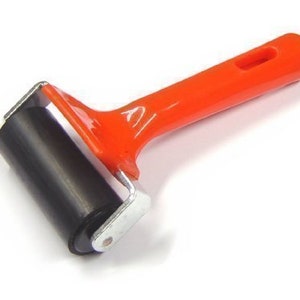 Red Handled Roller Brayer for Lino Block Printing Ink in 60mm, 102mm or 152mm Widths