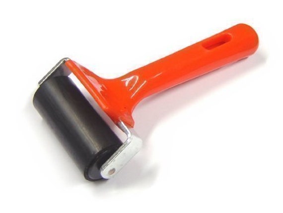 Red Handled Roller Brayer for Lino Block Printing Ink in 60mm, 102mm or  152mm Widths 