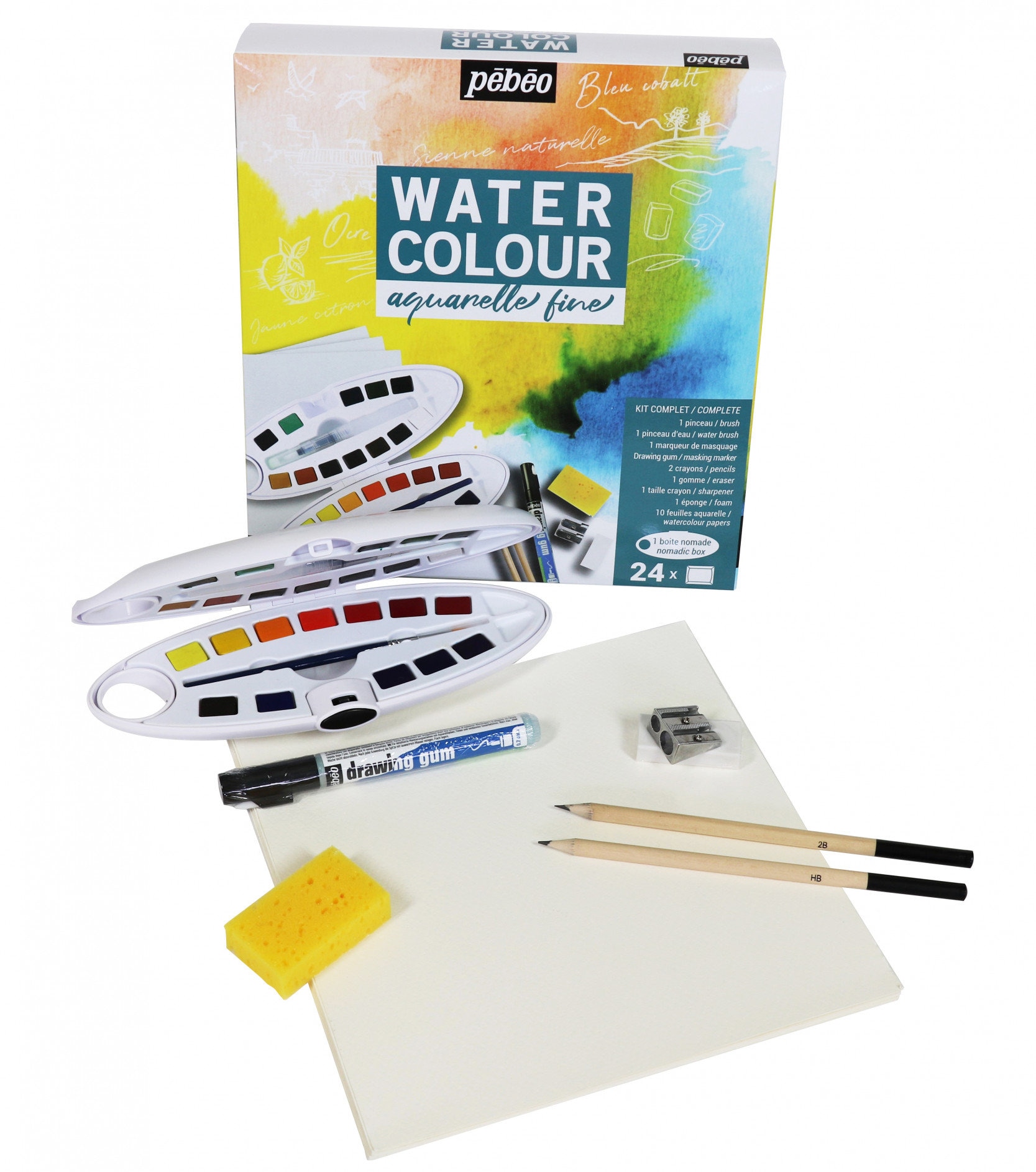 Pebeo L'aquarelle Fine Watercolour Complete Kit With 24 Colours &  Accessories -  Israel