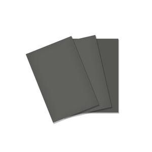 May include: Three sheets of dark grey paper stacked on top of each other.