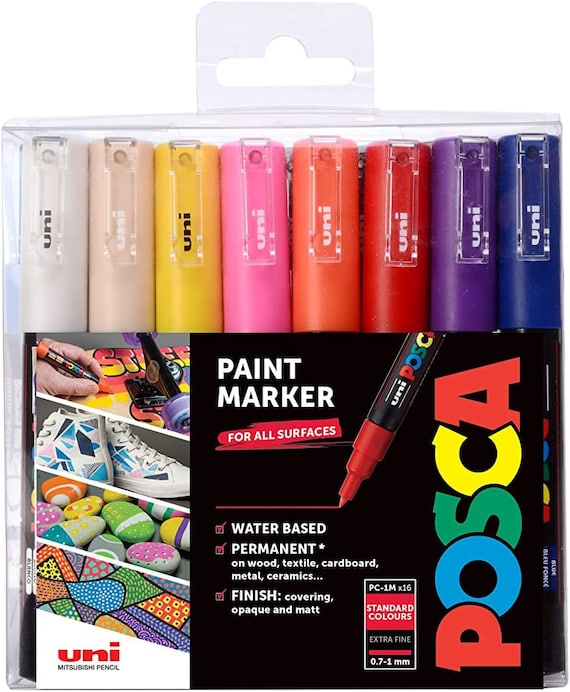 16 Posca Markers 5M, Posca Pens for Art Supplies, School Supplies, Rock  Art, Fabric Paint, Fabric Markers, Paint Pen, Art Markers, Posca Paint  Markers