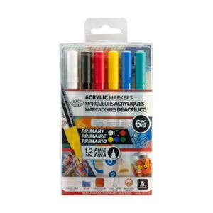 Royal & Langnickel 1.2mm Fine Tip Acrylic Marker Sets 6pc