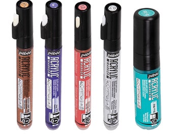Pebeo Acrylic Paint Markers Available in 0.7mm, 1.2mm, 4mm, Chisel and 5-15 mm Broad Tips