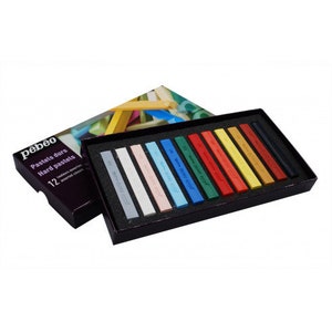 Pebeo Artist's Hard Square Pastels Box Set 12 Assorted Colours