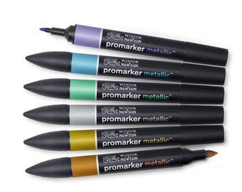 Winsor & Newton Promarker Metallic Graphic Twin-Tip Marker Pens