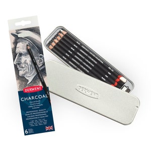 Derwent Professional Charcoal Pencils 6 Tin Set