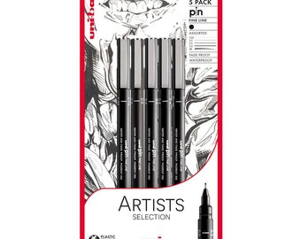 Uni-Ball Pin Artists Selection Drawing Pen Set of 5