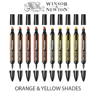 Pennarelli ad alcol Winsor & Newton Twin Tip ProMarker (colori giallo e arancione)