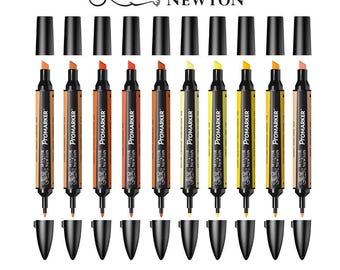 Winsor & Newton Twin Tip ProMarker Alcohol Marker Pens (Yellow and Orange Colours)