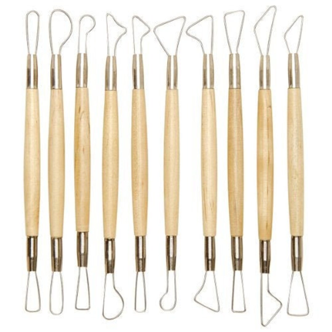 Set of 9 Pottery Tools Starter Kit. Tool Set for Working With