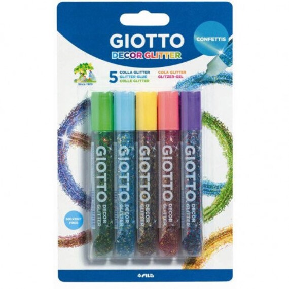 Giotto Decor Glitter Glue Confetti Set of 5 Colours 