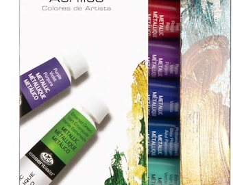 Royal & Langnickel Acrylic Paint Metallic Colours Set 12 x 12ml