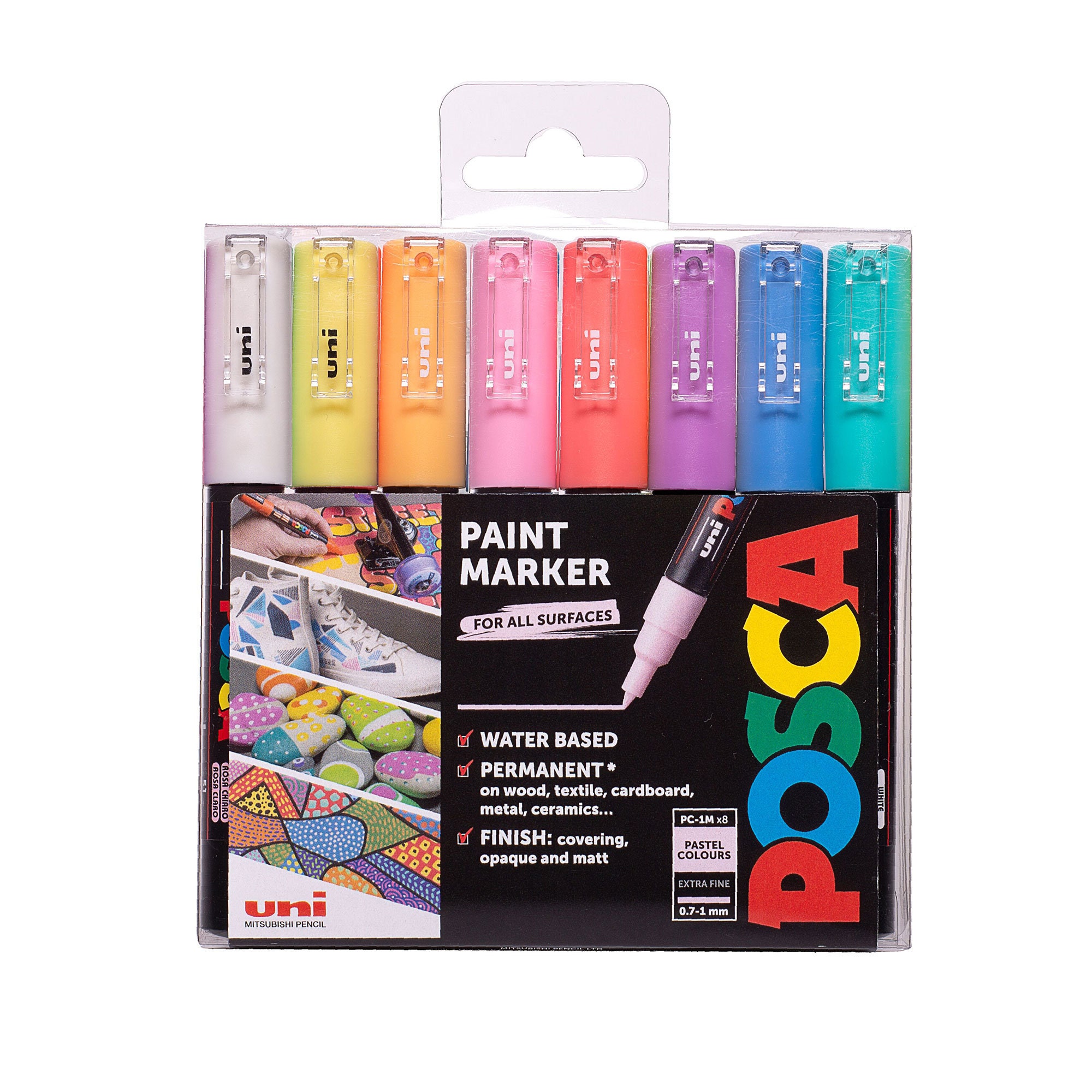 POSCA Pc-1mr 18 Pen Set - Featuring 2 Limited Edition Pastel