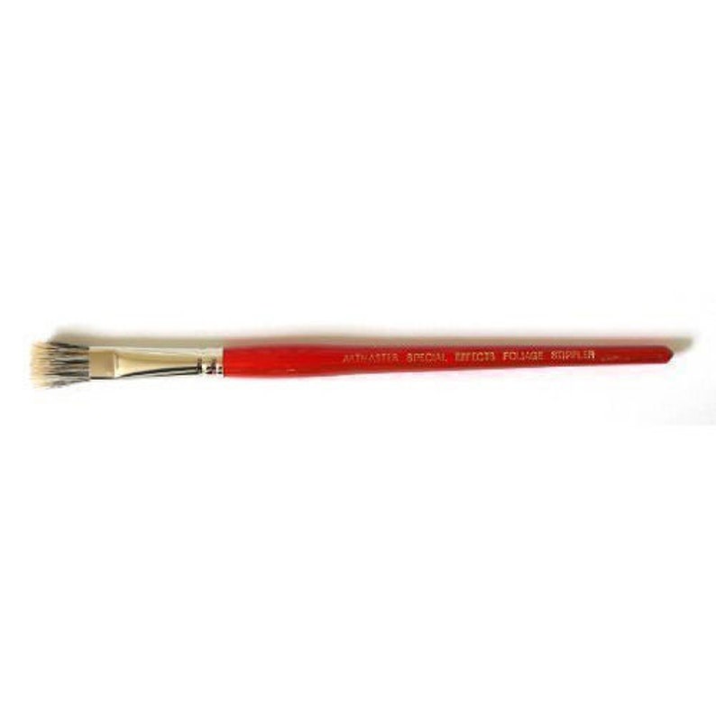 May include: A red handled paint brush with a white bristle head. The brush is labeled "Artmaster Special Effects Polish Applier".