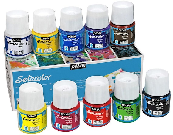 Pebeo Setacolor Opaque Fabric Paint Assorted Colour Set 10 x 45ml