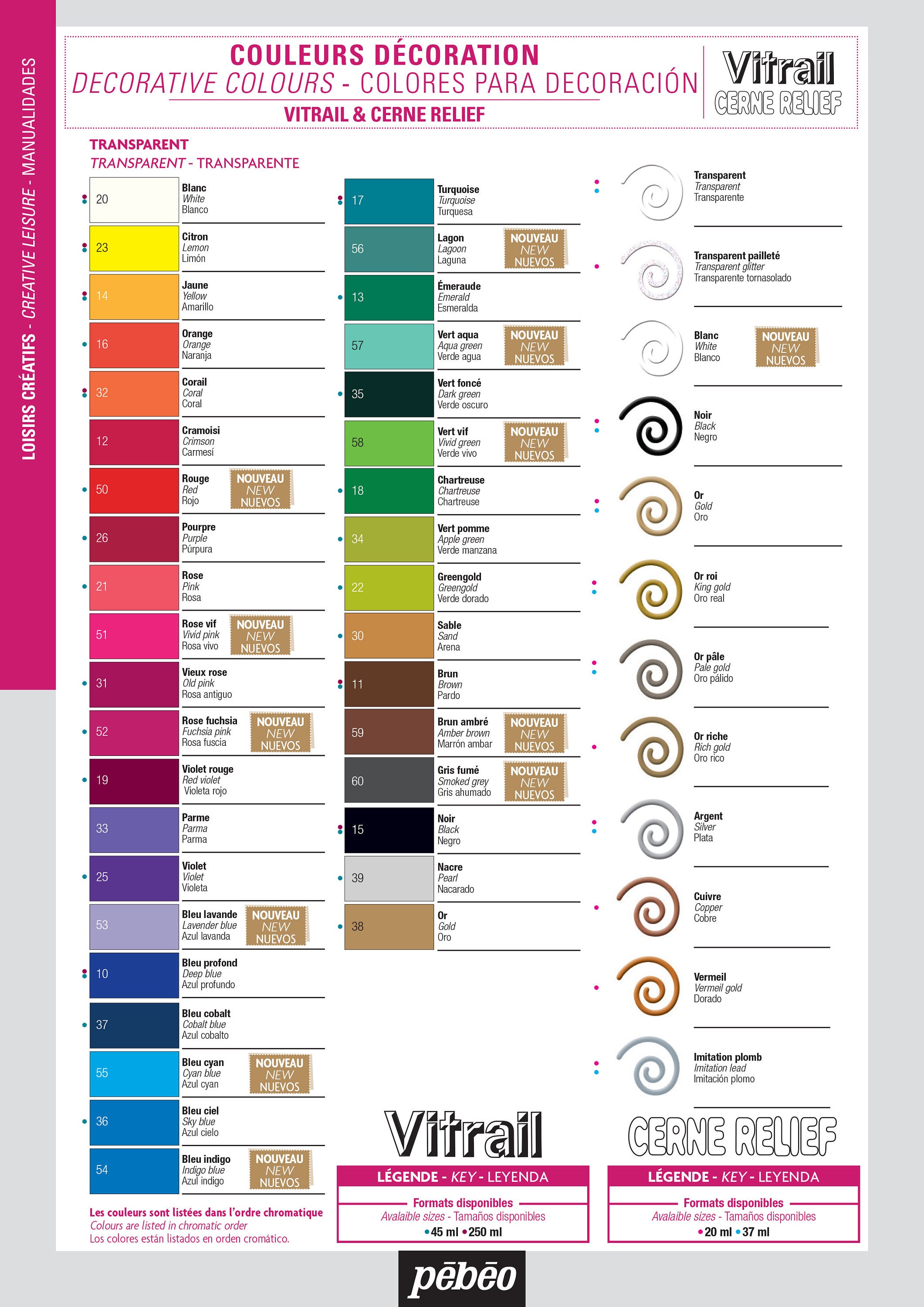 Pebeo Vitrail Transparent Glass Paint 45ml Pots Etsy