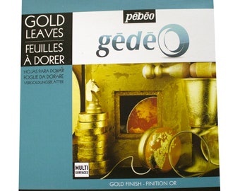 Pebeo Gilding Leaf Gold or Silver Foil Packs of 25 Sheets, 14cm