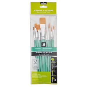 Pebeo Liquid Acrylic Synthetic Assorted Paint Brush Sets
