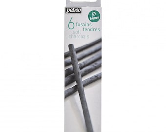 Pebeo Soft Charcoal Set of 6 (6-8mm)