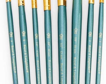 Royal & Langnickel RSET-9186 Gold Taklon Assorted Paint Brush Set of 8