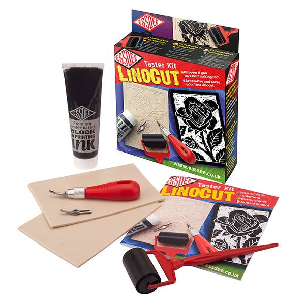 Linocut Tool Set, Handle & 5 Shape Blades, Brand ESSDEE UK Made
