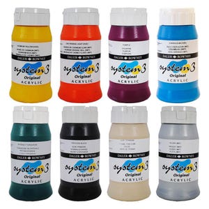 Daler Rowney System 3 Original Acrylic Paint 500ml Pots - 45 Colours Available