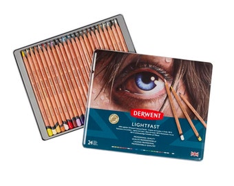Derwent Lightfast Professional Crayon de couleur en boîte, lot de 24