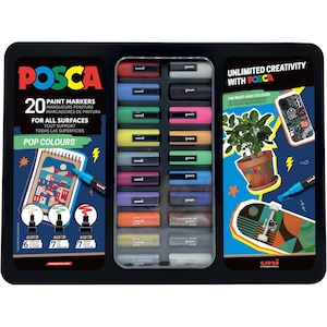 POSCA Paint Markers Pop Colours Collection Tin Set 20pc