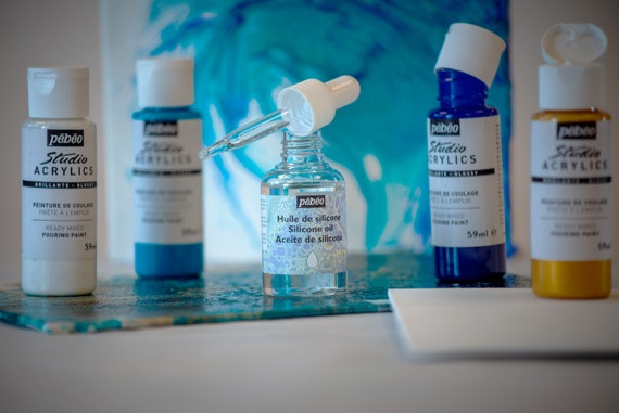 Review: PEBEO Paint, Pouring Medium and Silicone Oil  Peinture acrylique  fluide, Peinture acrylique, Acrylique