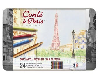 Estuche surtido de lápices pastel Conte a Paris, 24 colores