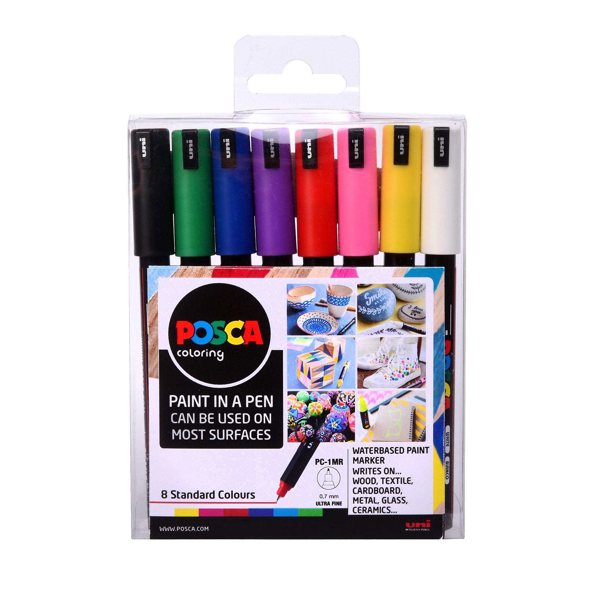 UNI POSCA Marker Pen Set,NEW PACKAGE PC-1M 3M 5M Water Based Color Permanent Acrylic Paint Pen Graffiti Art Supplies Rotuladores Amour Zii