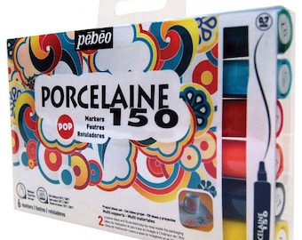 Pebeo Porcelaine 150 Rotuladores Permanentes de Pintura Cerámica Pop (6 Colores)