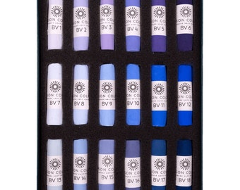 Unison Colour Hand-Made Artist Soft Pastels, BLUE VIOLET Colours (Single Pastels)