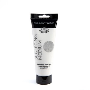 May include: A white tube of Royal Langnickel essentials sculpting medium. The tube has a black cap and a black label with the text "essentials" and "SCULPTING MEDIUM". The label also includes the Royal Langnickel logo.