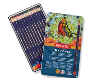 Derwent Inktense Professional Permanent Watercolour Pencils 12 Tin