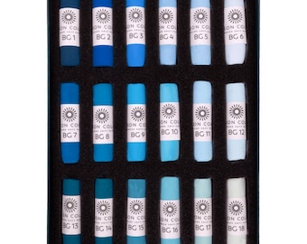 Unison Colour Hand-Made Artist Soft Pastels, BLUE GREEN Shades (Single Pastels)