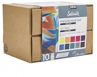 Pebeo Setasilk Silk Painting Collection Set 10 x 45ml & Accessories