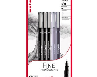 Uni-Ball Pin Fine and Delicate Drawing Pen Set of 5