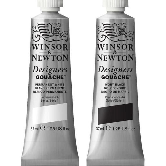 Winsor & Newton Designers Gouache Paint 37ml (Blacks and Whites)
