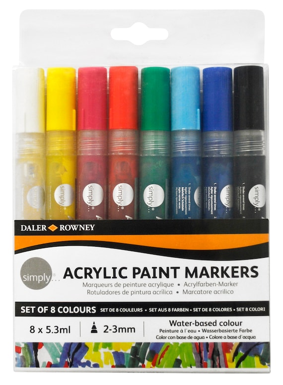 Daler Rowney Simply Acrylic Paint Marker Sets of 5 or 8 Colours 