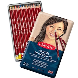 Derwent Professional Pastel Pencil Set van 12 huidtinten voor portretten.
