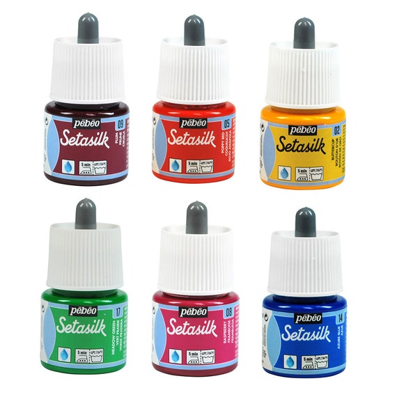 Pebeo Setasilk Silk Fabric Paint 45ml Colours & 20ml Gutta Resist Tubes -   Israel