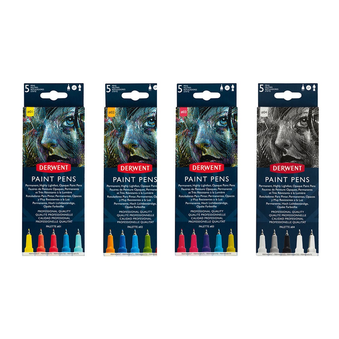 Derwent Paint Pens Colour Palette Sets of 5 Etsy
