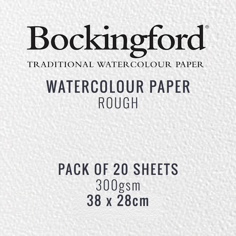 Bockingford Rough Surface Watercolour Paper 300gsm 38 X 28 Cm pack of 20  Sheets 